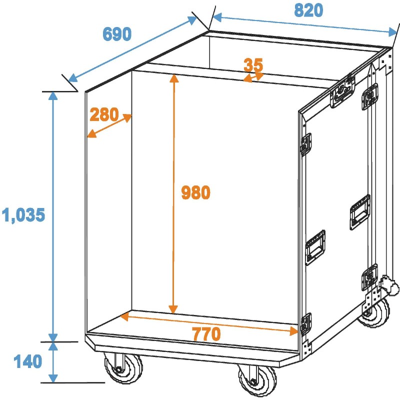 ROADINGER Flightcase 8x CLA-228 - 2