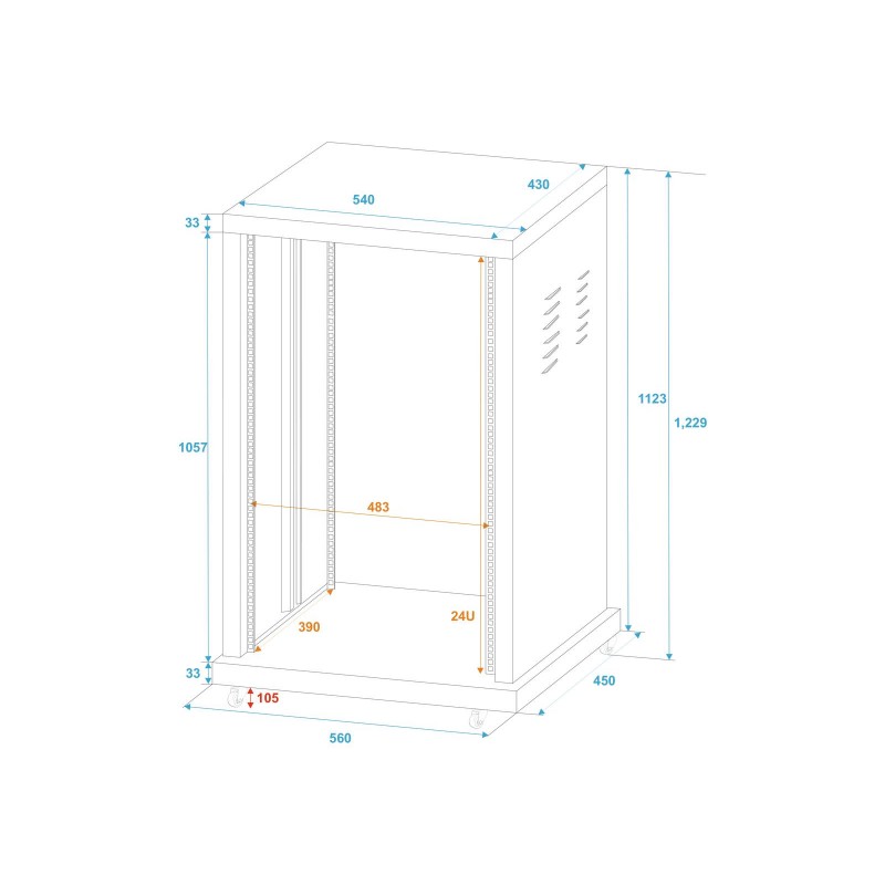 ROADINGER Steel Rack SR-19, 24U - 2