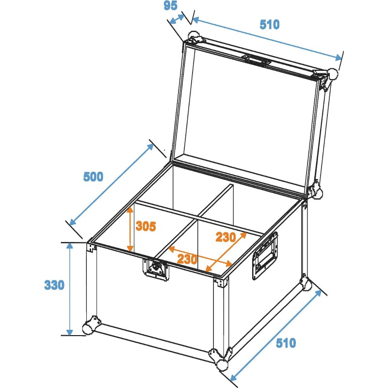 ROADINGER Flightcase EP-64 4x PAR-64 Spot short - 2