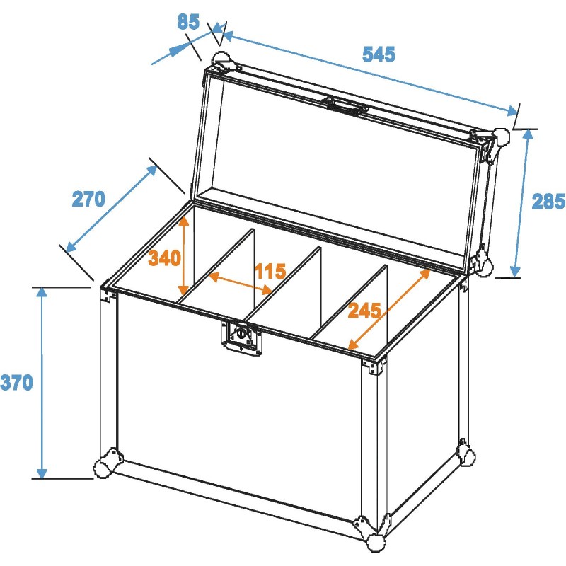 ROADINGER Flightcase EC-SL4M 4x SLS size M - 2 ROADINGER Flightcase EC-SL4M 4x SLS size M - 2