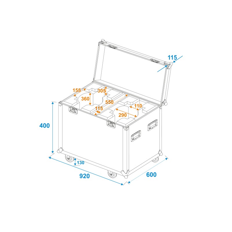 ROADINGER Flightcase 2x LED TMH-X19 Moving head - 5 ROADINGER Flightcase 2x LED TMH-X19 Moving head - 5