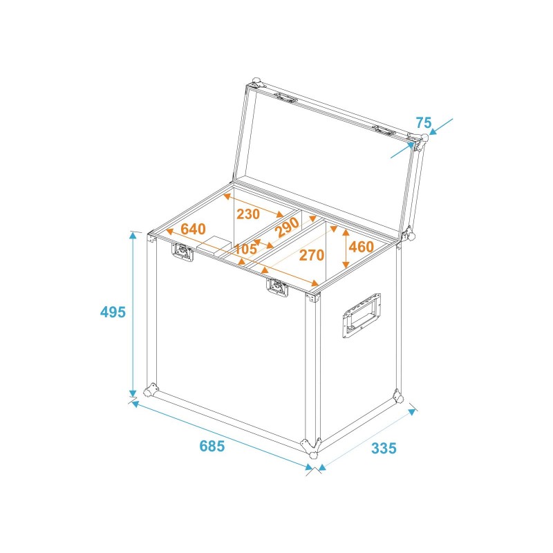 ROADINGER Flightcase 2x TSL-750/TSL-1200 - 5 ROADINGER Flightcase 2x TSL-750/TSL-1200 - 5