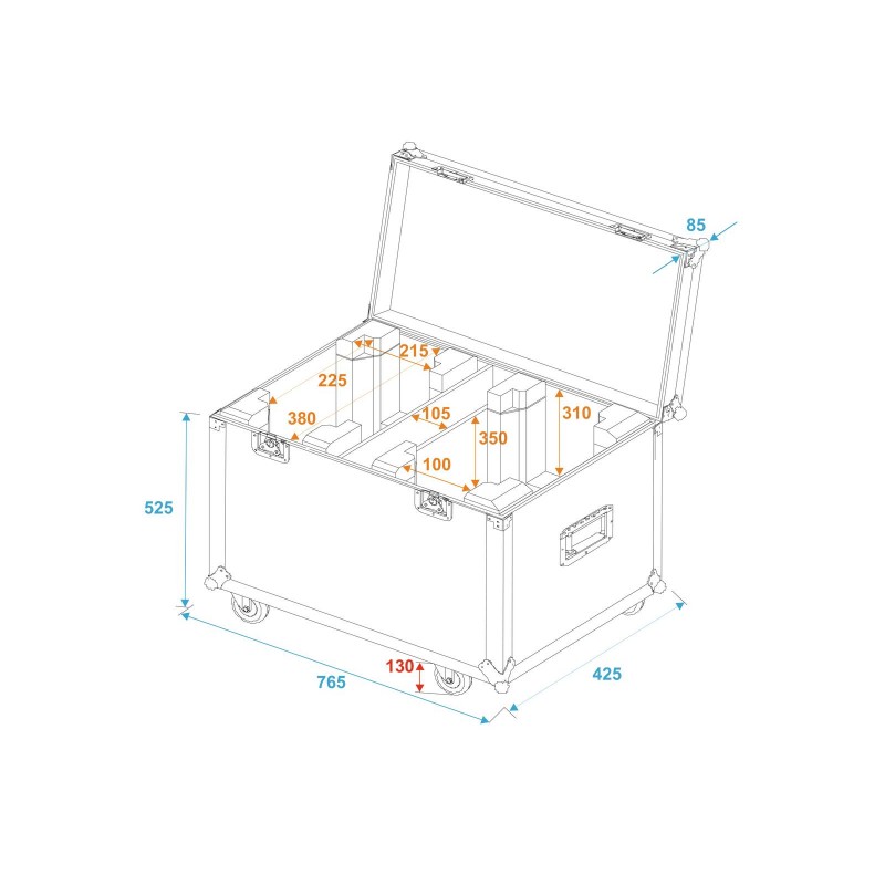 ROADINGER Flightcase 2x TMH-X5 with Wheels - 5 ROADINGER Flightcase 2x TMH-X5 with Wheels - 5