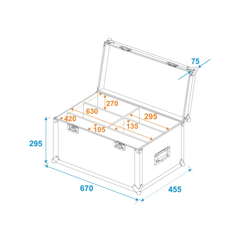 ROADINGER Flightcase 4x LED 4/7C-12 Silent Slim Spot - 5 ROADINGER Flightcase 4x LED 4/7C-12 Silent Slim Spot - 5