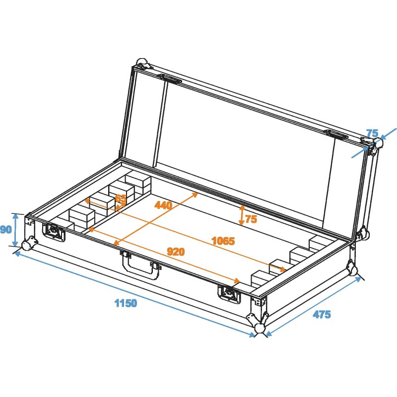 ROADINGER Flightcase 4x LED BAR-252 RGB - 2
