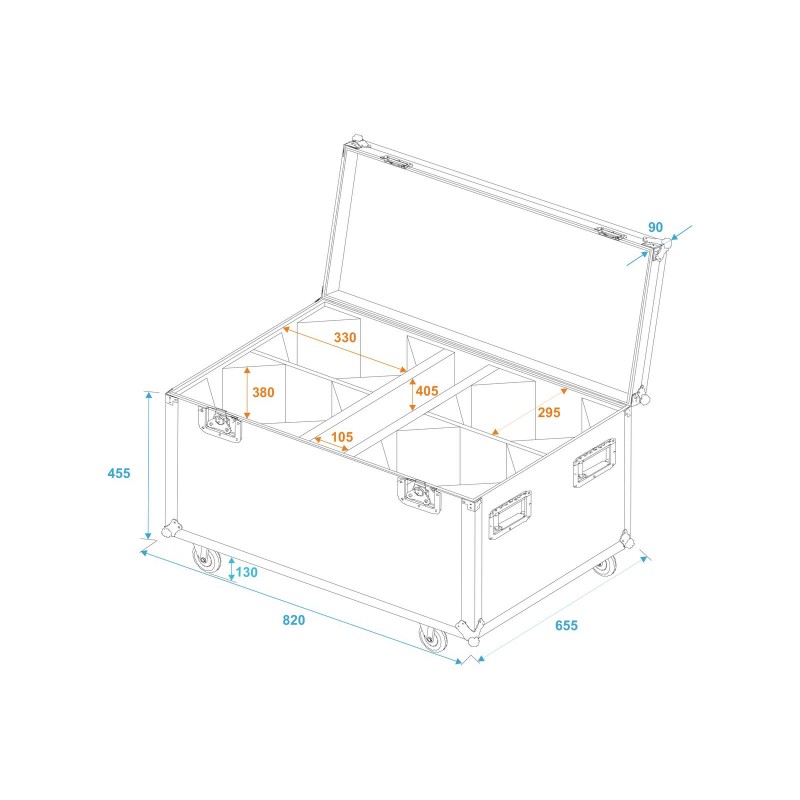 ROADINGER Flightcase 4x LED THA-100F/THA-120PC with wheels - 5 ROADINGER Flightcase 4x LED THA-100F/THA-120PC with wheels - 5