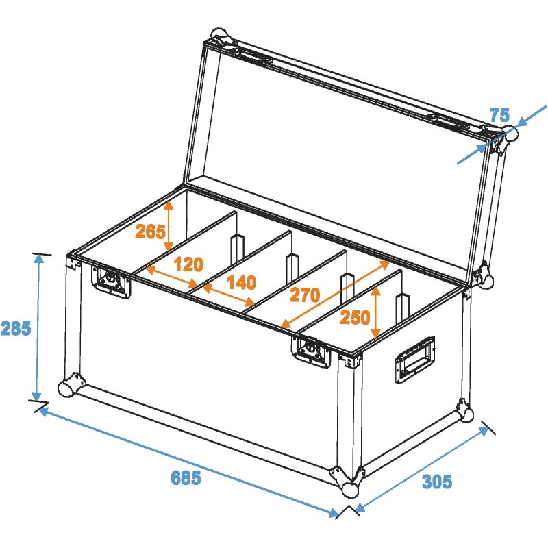 ROADINGER Flightcase 4x PRO Slim Size M - 5 ROADINGER Flightcase 4x PRO Slim Size M - 5