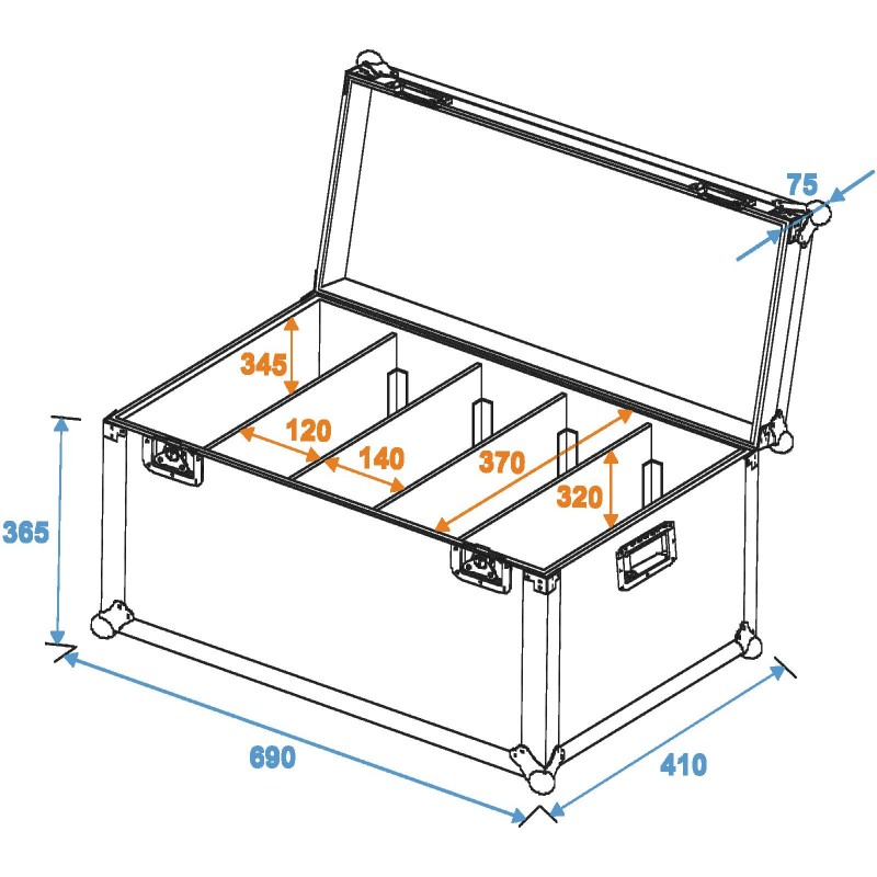 ROADINGER Flightcase 4x PRO Slim Size L - 5 ROADINGER Flightcase 4x PRO Slim Size L - 5