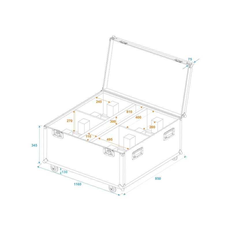 ROADINGER Flightcase 4x THA-250F - 5 ROADINGER Flightcase 4x THA-250F - 5