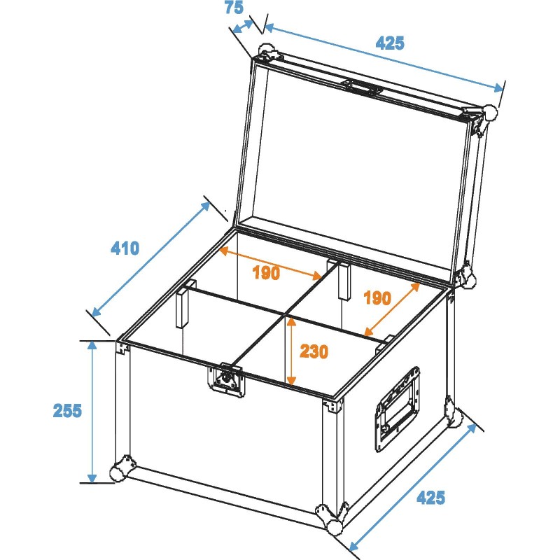 ROADINGER Flightcase 4x TMH-6/7/8/9 - 2