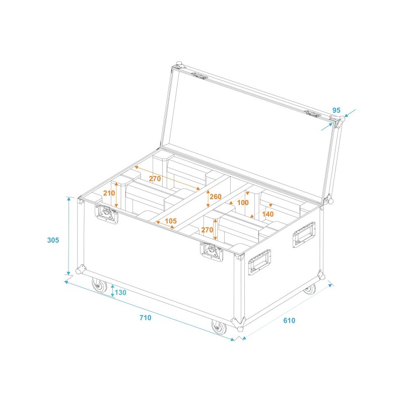 ROADINGER Flightcase 4x LED TMH-X1 Moving-Head Beam with wheels - 5