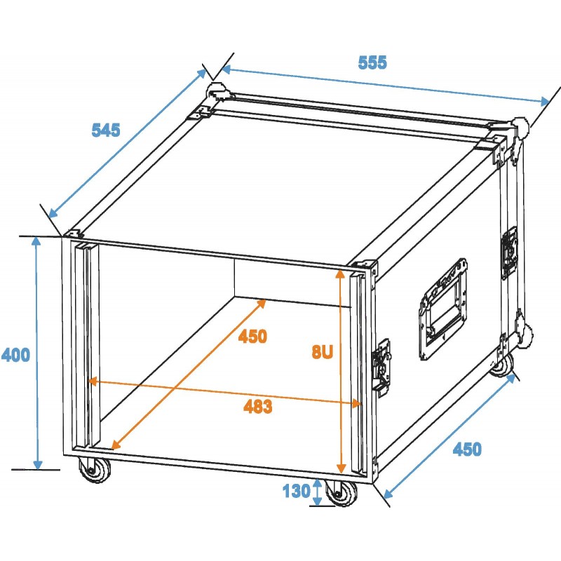 ROADINGER Rack Profi 8U 45cm with wheels - 2 ROADINGER Rack Profi 8U 45cm with wheels - 2