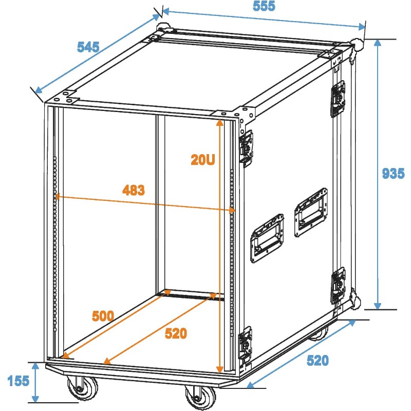 ROADINGER Rack Profi 20U 45cm with wheels - 2 ROADINGER Rack Profi 20U 45cm with wheels - 2