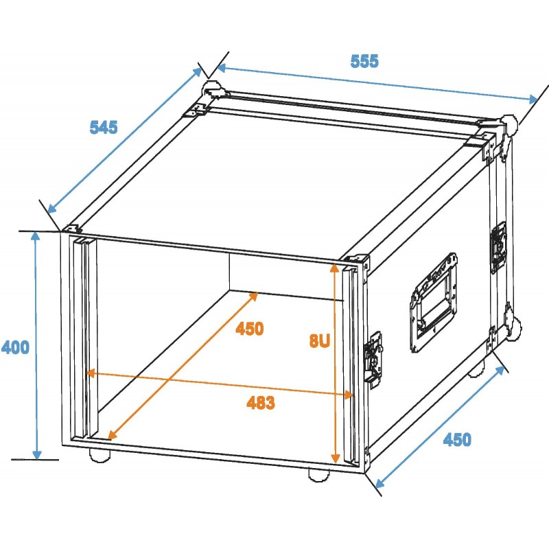 ROADINGER Rack Profi 8U 45cm - 2 ROADINGER Rack Profi 8U 45cm - 2