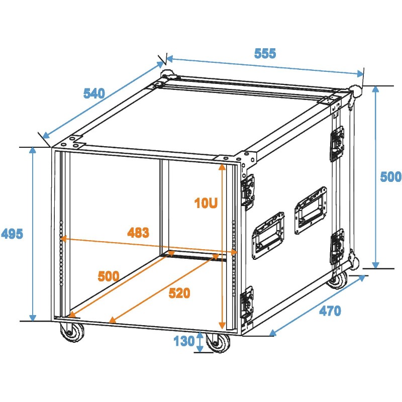 ROADINGER Rack Profi 10U 45cm with wheels - 2 ROADINGER Rack Profi 10U 45cm with wheels - 2