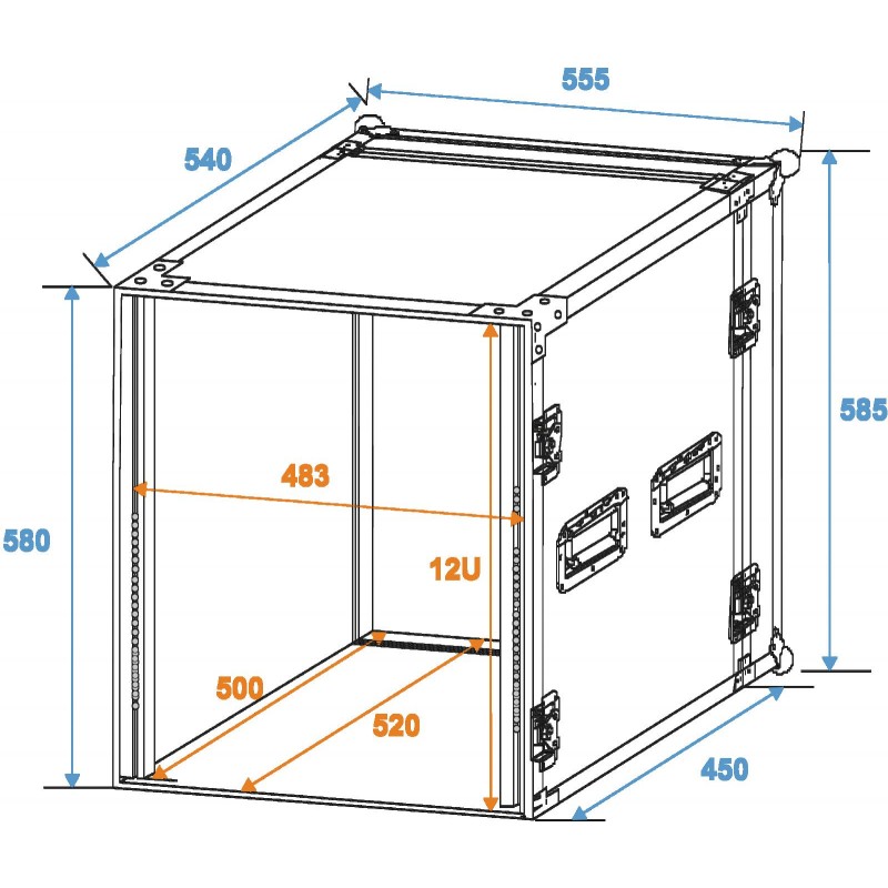 ROADINGER Rack Profi 12U 45cm - 2