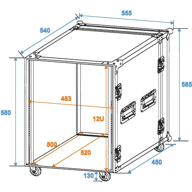 ROADINGER Rack Profi 12U 45cm with wheels - 2 ROADINGER Rack Profi 12U 45cm with wheels - 2