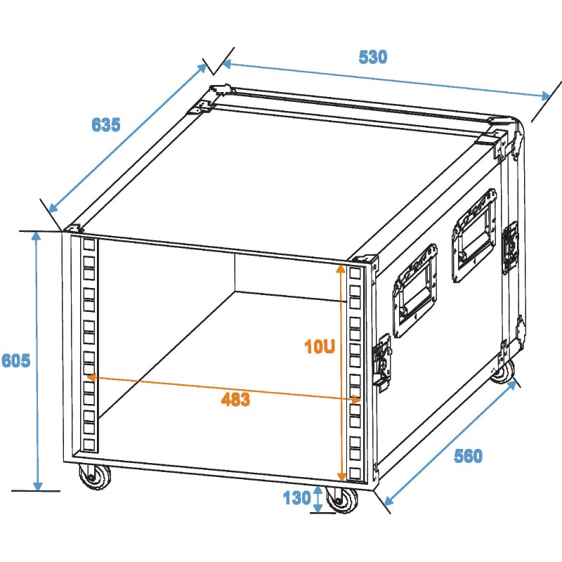 ROADINGER Rack Profi KM 10U 55cm with wheels - 2 ROADINGER Rack Profi KM 10U 55cm with wheels - 2