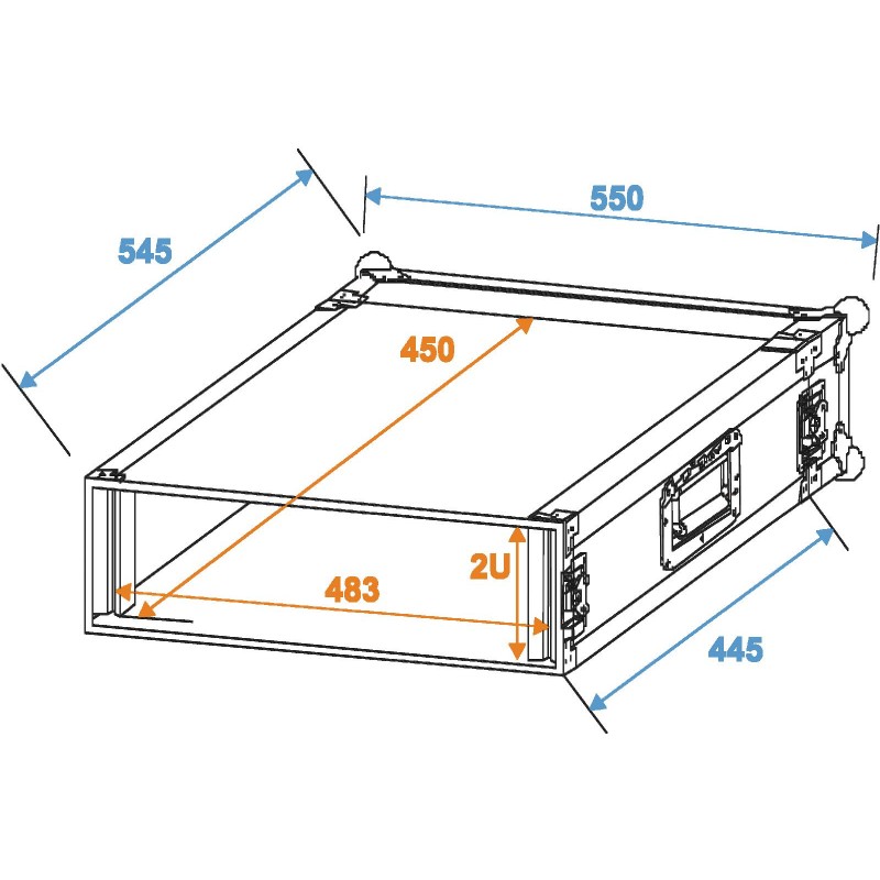 ROADINGER Rack Profi 2U 45cm - 2