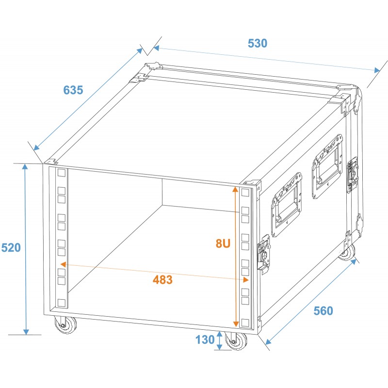 ROADINGER Rack Profi KM 8U 55cm with wheels - 4 ROADINGER Rack Profi KM 8U 55cm with wheels - 4