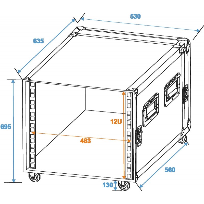 ROADINGER Rack Profi KM 12U 55cm with wheels - 2 ROADINGER Rack Profi KM 12U 55cm with wheels - 2