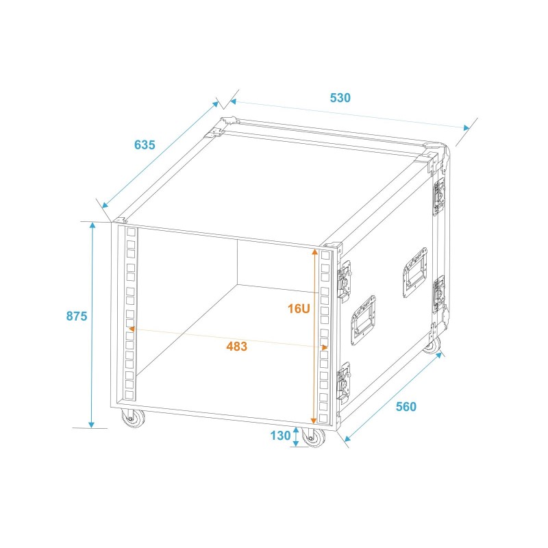 ROADINGER Rack Profi KM 16U 55cm with wheels - 4 ROADINGER Rack Profi KM 16U 55cm with wheels - 4