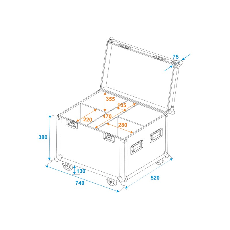 ROADINGER Flightcase 4x LED Theatre COB 200 series, with wheels - 5 ROADINGER Flightcase 4x LED Theatre COB 200 series, with wheels - 5