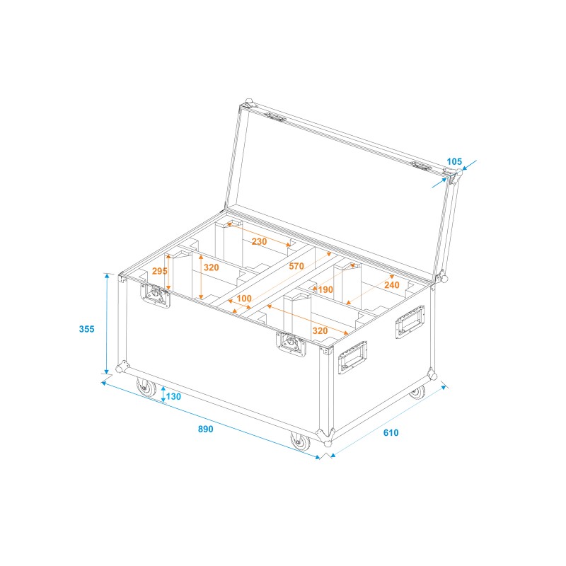ROADINGER Flightcase 4x LED TMH-X4 with wheels - 5 ROADINGER Flightcase 4x LED TMH-X4 with wheels - 5