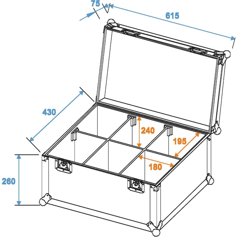 ROADINGER Flightcase 6x TMH-6/7/8/9 - 2
