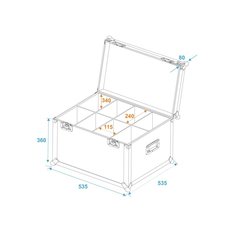 ROADINGER Flightcase 8x SLS Size M - 4