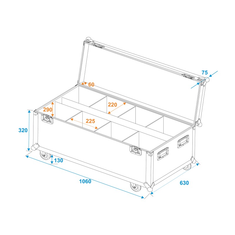 ROADINGER Flightcase 8x LED IP PAR 7x8W QCL/7x9W SCL with wheels - 5 ROADINGER Flightcase 8x LED IP PAR 7x8W QCL/7x9W SCL with wheels - 5