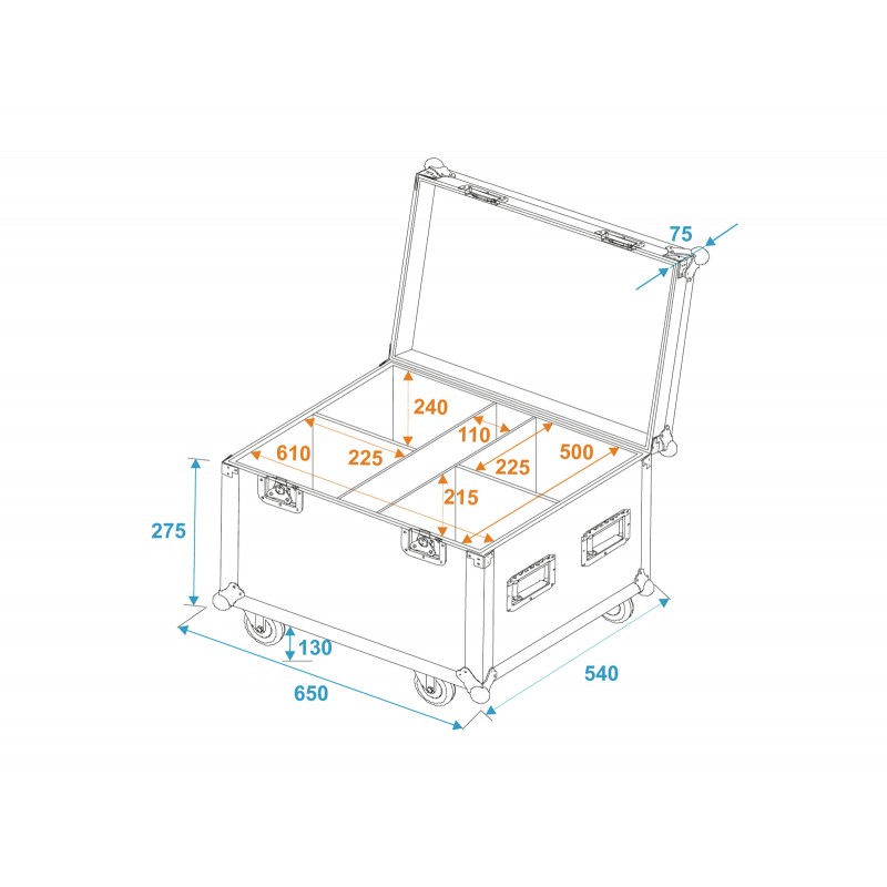 ROADINGER Flightcase 4x LED IP PAR 12x12W HCL with wheels - 3 ROADINGER Flightcase 4x LED IP PAR 12x12W HCL with wheels - 3