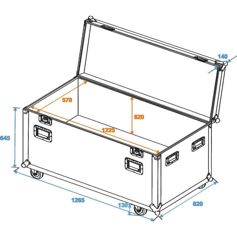 ROADINGER Universal Tour Case 120cm with wheels Pro - 2 ROADINGER Universal Tour Case 120cm with wheels Pro - 2