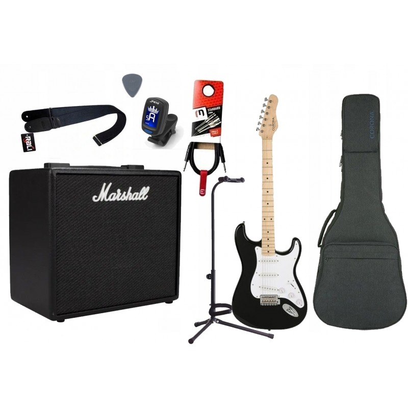 Gitara Elektryczna + Wzmacniacz 25W Kabel Zestaw 495 - 1 Gitara Elektryczna + Wzmacniacz 25W Kabel Zestaw 495 - 1