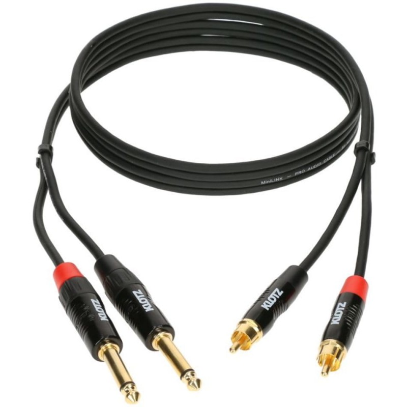 Klotz KT-CJ150 - kabel 2x RCA - 2x Jack 6,3mm 1,5m - 2