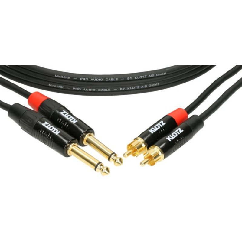 Klotz KT-CJ150 - kabel 2x RCA - 2x Jack 6,3mm 1,5m - 3