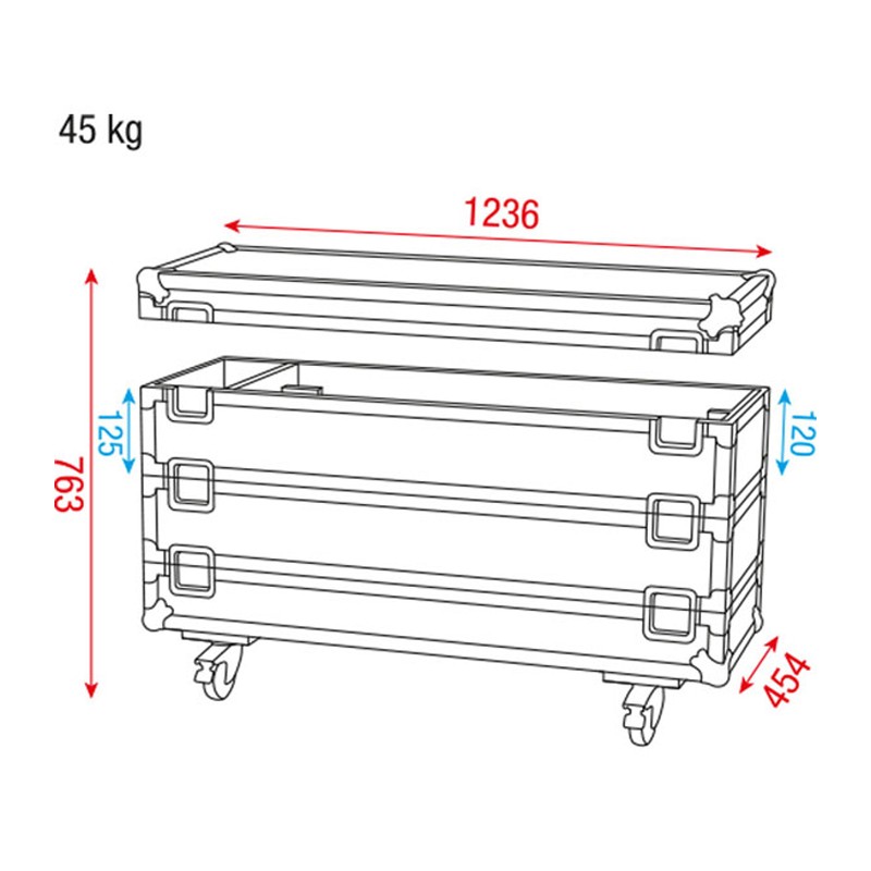 Showtec Case for 12x Sunstrip Active - 8 Showtec Case for 12x Sunstrip Active - 8