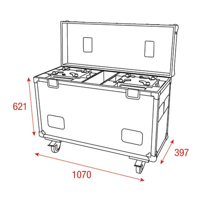 Showtec Case for 2x Phantom 250 Spot - 5 Showtec Case for 2x Phantom 250 Spot - 5
