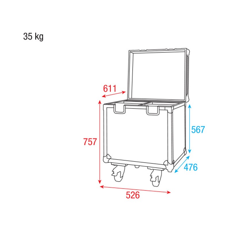 Showtec Case for 4 x Shark Scan or Barrel - 6 Showtec Case for 4 x Shark Scan or Barrel - 6