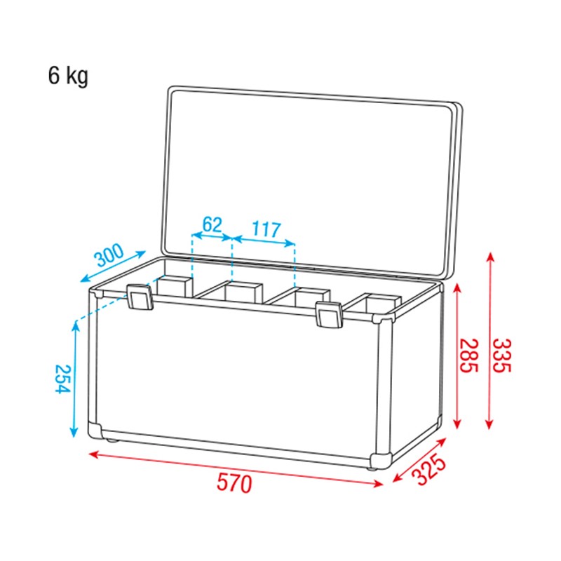 Showtec Case for 4x Club par - 6 Showtec Case for 4x Club par - 6
