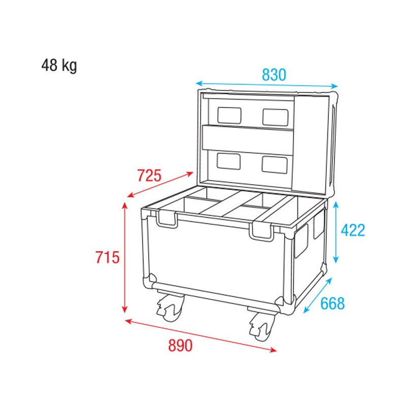 Showtec Case for 4x Phantom 100 / 130 / 3R - 4 Showtec Case for 4x Phantom 100 / 130 / 3R - 4