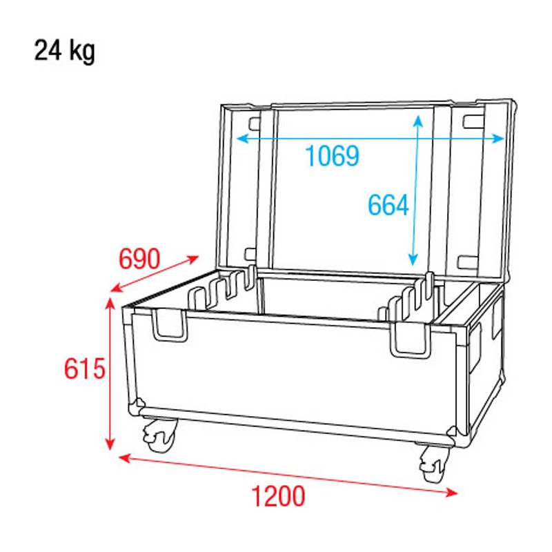Showtec Case for 8x Sunstrip LED - 5 Showtec Case for 8x Sunstrip LED - 5