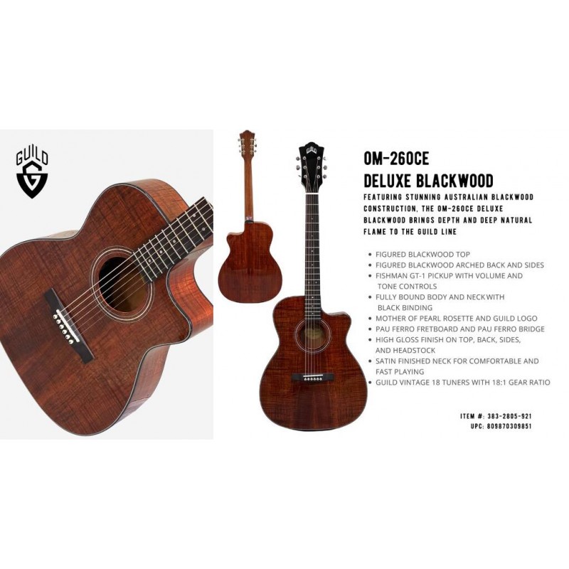 Guild OM-260CE Deluxe Blackwood - Gitara elektro-akustyczna - 6