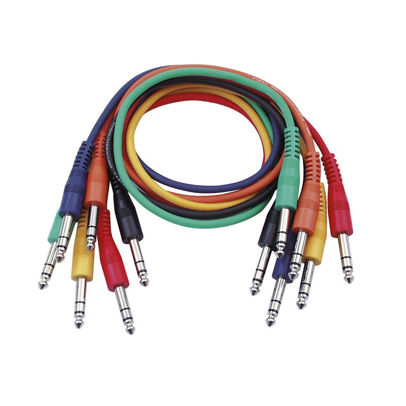 DAP Audio FL12 - 6 coloured bal. Patch - 30 cm, black - 1