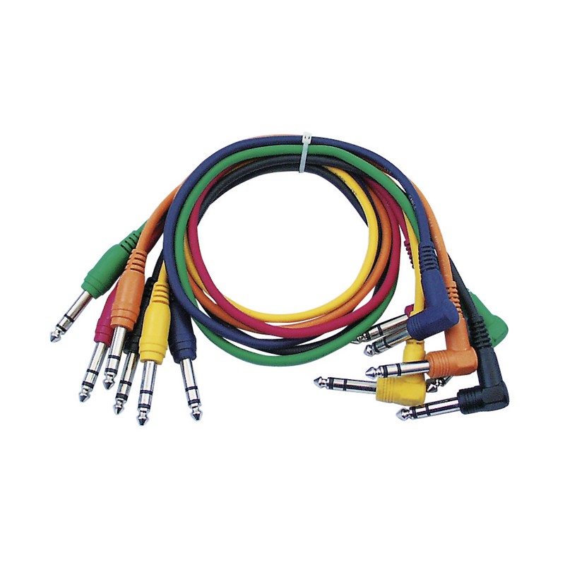 DAP Audio FL15 - 6 coloured bal. patch straight to 90" - 30 cm, black - 1
