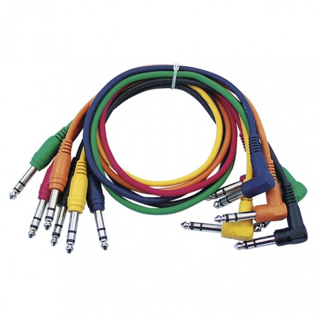 DAP Audio FL15 - 6 coloured bal. patch straight to 90" - 30 cm, black - 1