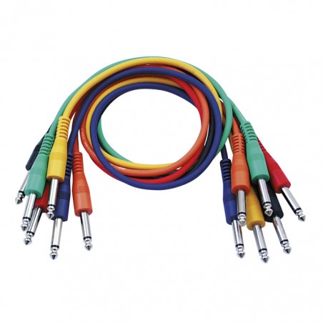 DAP Audio FL11 - 6 coloured unbal. Patch - 60 cm, black - 1