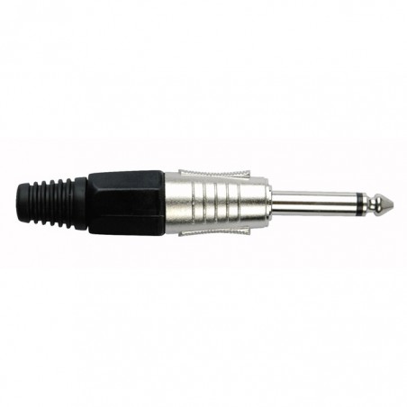 DAP Audio 6.3 mm Jack Plug Mono Nickel housing - Black end cap - 1