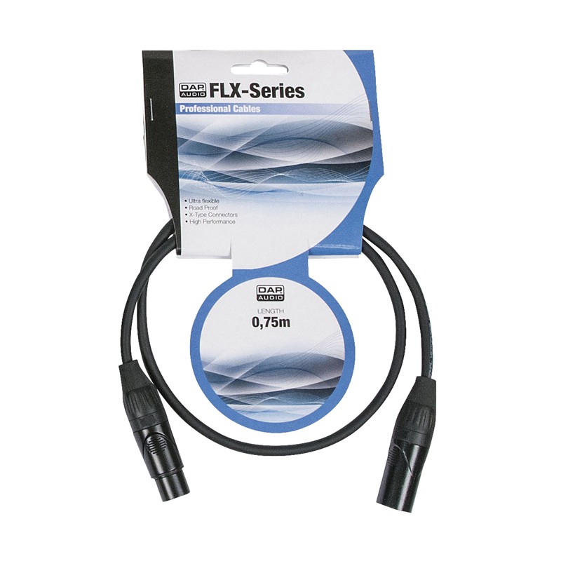 DAP Audio FLX01- bal. XLR/M 3P to XLR/F 3P - 0,75 m X-type - 2