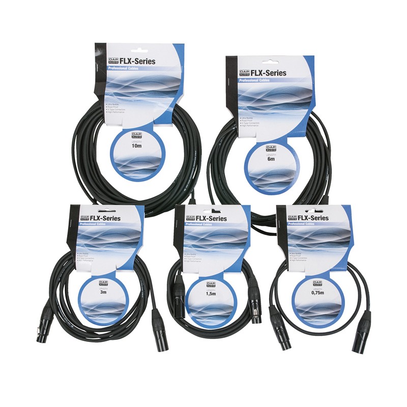 DAP Audio FLX01- bal. XLR/M 3P to XLR/F 3P - 10 m X-type - 3 DAP Audio FLX01- bal. XLR/M 3P to XLR/F 3P - 10 m X-type - 3